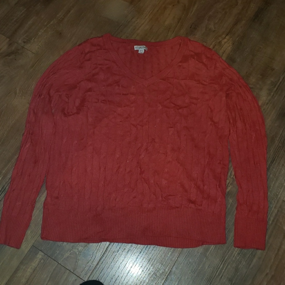 Marina red long sleeve sweater
